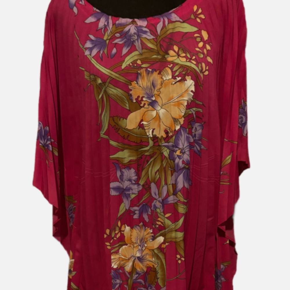 Vintage Hawaiian Fuchsia Floral Cafton